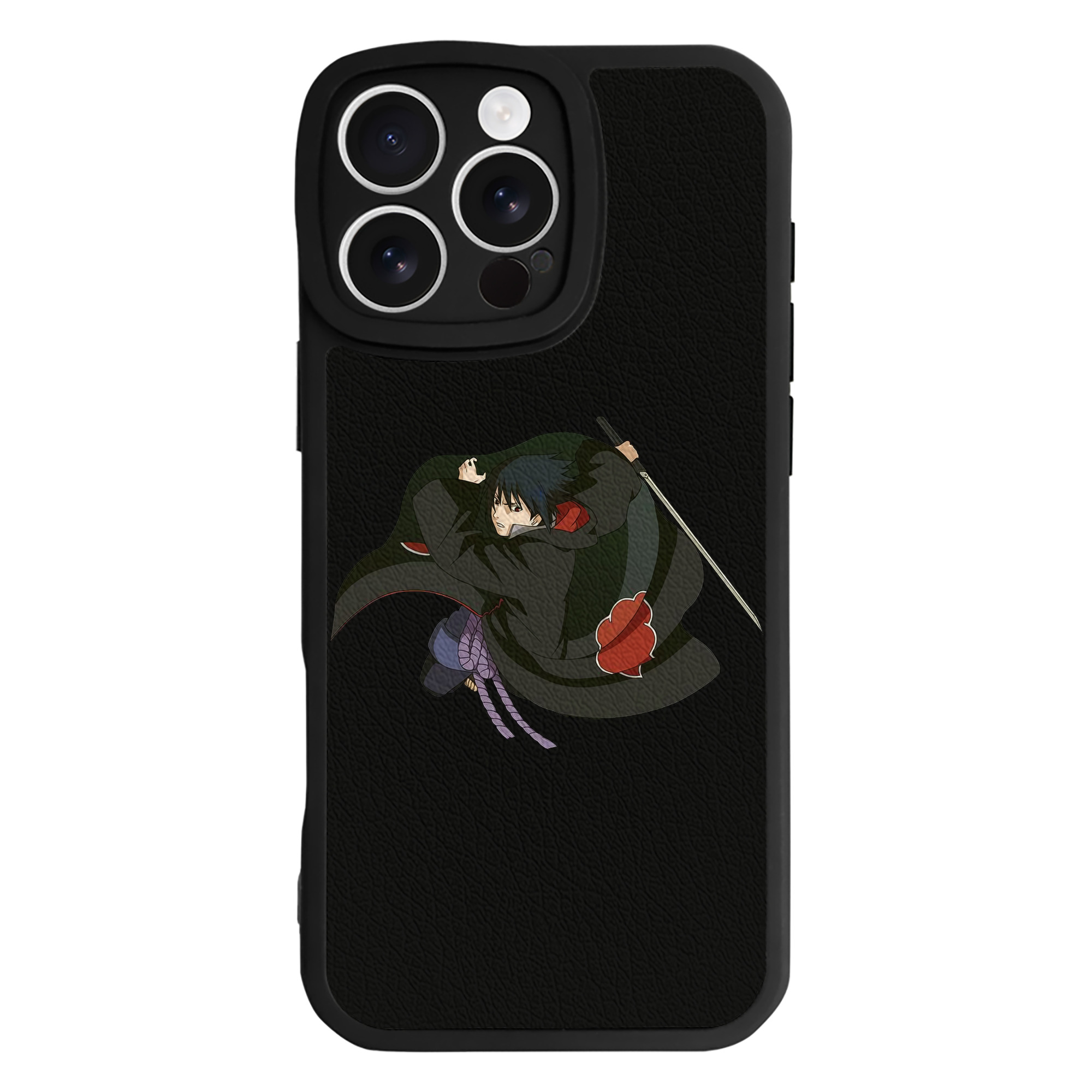 （画像用） NARUTO -ナルト- うちは サスケ Uchiha Sasuke 【iPhone 16シリーズ対応】シリコンスマホケース（レザー調） 材質：シリコン